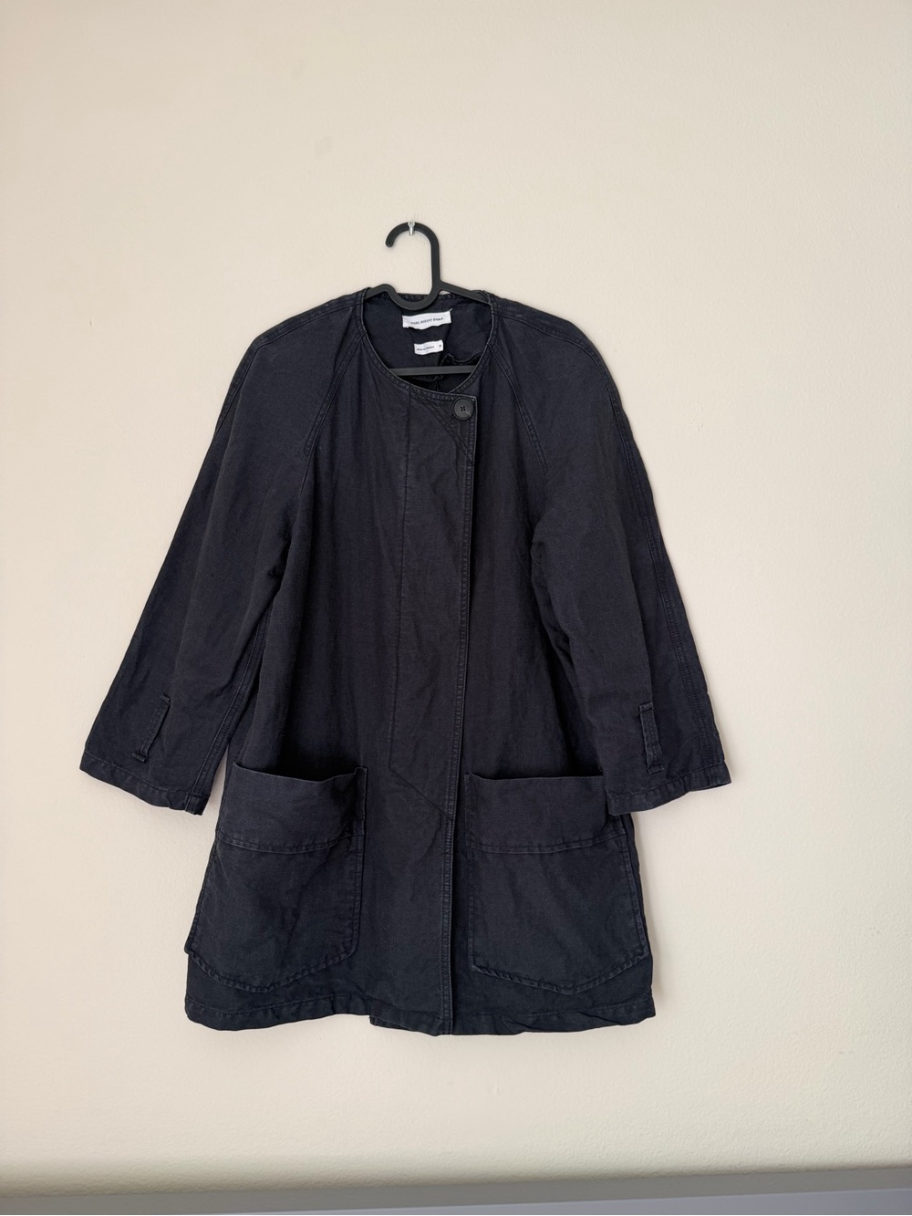 Isabel Marant Étoile Linen Cotton Utility Jacket Coat Black Size 36